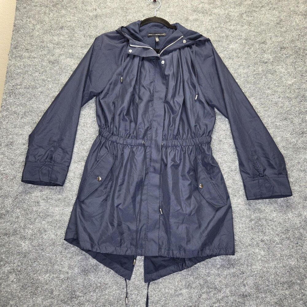 White House Black Market Jacket Womens Small Hooded Drawstring Coat Rain Wind